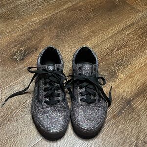 Black Rainbow Glitter Old Skool Vans Woman's 7.5 LIKE NEW